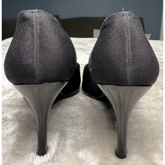 Stuart Weitzman Black Microfiber Leather Platform Heels Womens Size 7.5 C Office - Picture 5 of 9